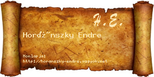 Horánszky Endre névjegykártya