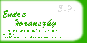 endre horanszky business card